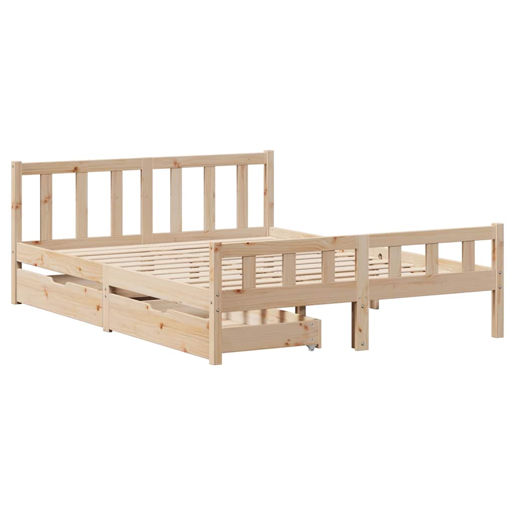 vidaXL tömör fenyőfa ágy matrac nélkül 160 x 200 cm