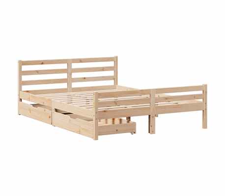 vidaXL Bed Frame without Mattress 120x190 cm Small Double Solid Wood Pine