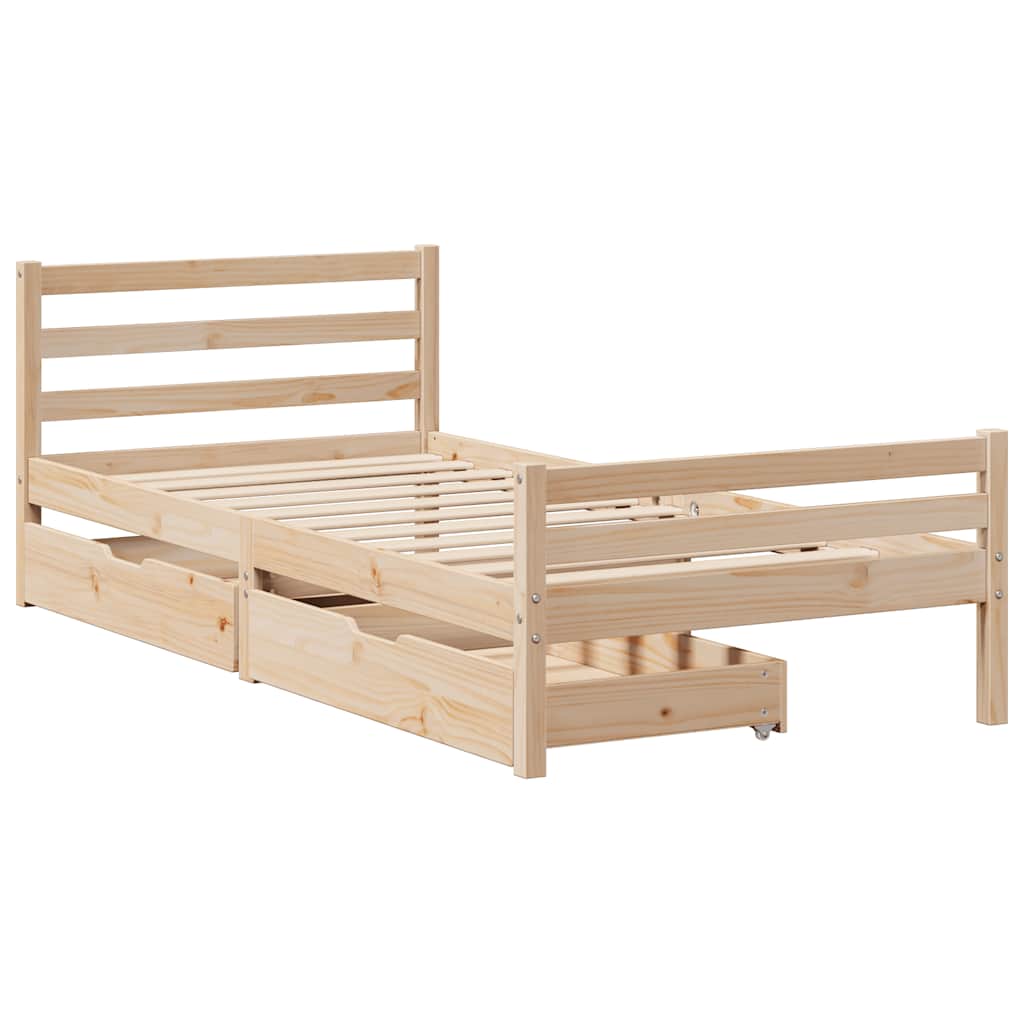 vidaXL Bedframe zonder matras massief grenenhout 100x200 cm afbeelding