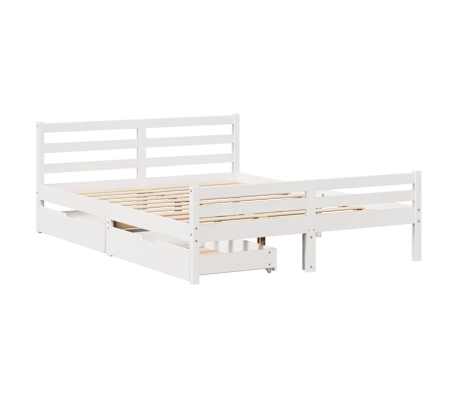 vidaXL Cadre de lit sans matelas blanc 160x200 cm bois de pin massif
