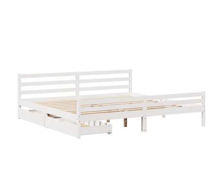 vidaXL Cadre de lit sans matelas blanc 180x200 cm bois massif de pin