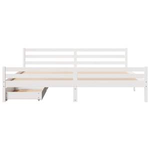 Postel bez matrace bílá 180 x 200 cm masivní borovice - obrázek 4