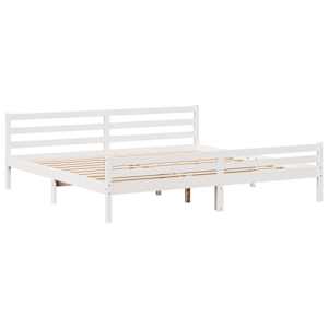 Postel bez matrace bílá 180 x 200 cm masivní borovice - obrázek 7