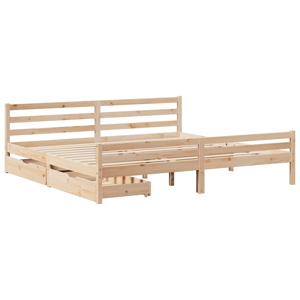 vidaXL Sänky ilman patjaa 200x200 cm täysi mänty
