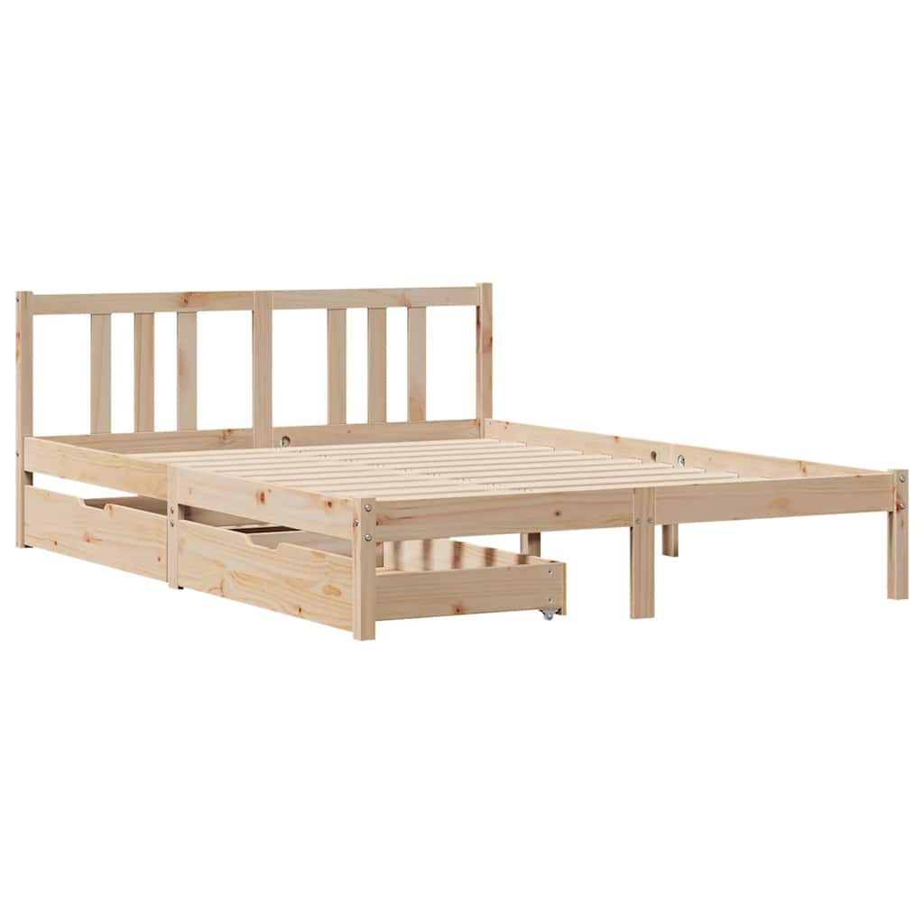 vidaXL tömör fenyőfa ágykeret ágy matrac nélkül 120 x 200 cm