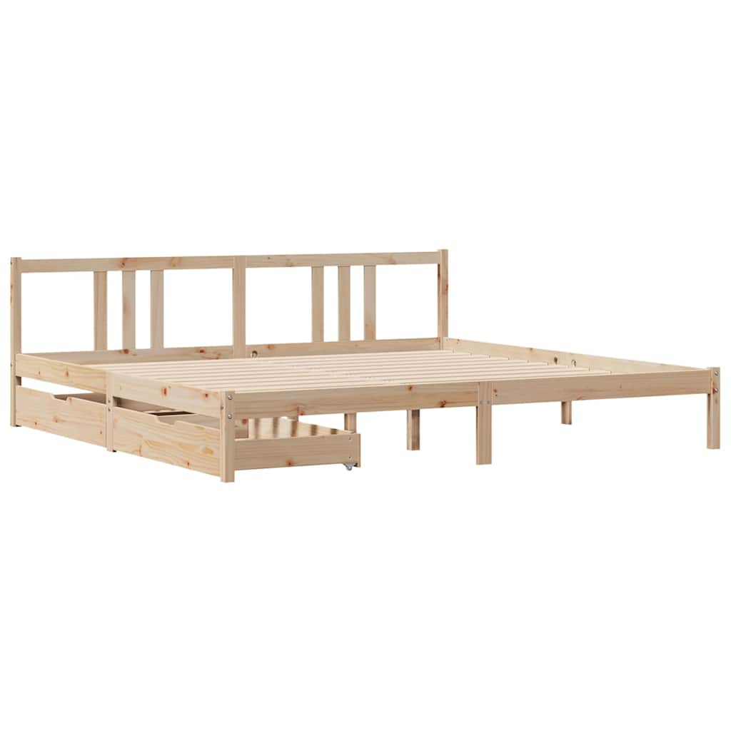 vidaXL Bedframe zonder matras massief grenenhout 180x200 cm afbeelding