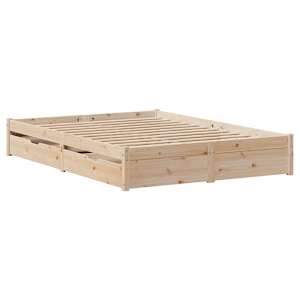 vidaXL Bed Frame without Mattress 120x190 cm Small Double Solid Wood Pine