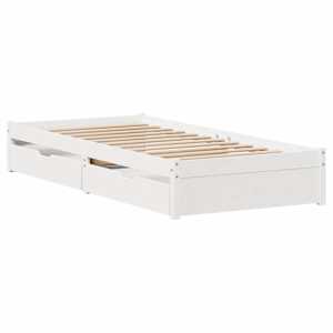 vidaXL feh&eacute;r t&ouml;m&ouml;r fenyőfa &aacute;gy matrac n&eacute;lk&uuml;l 90 x 200 cm