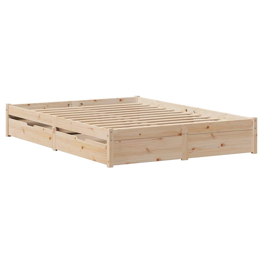 vidaXL Bed Frame without Mattress 140x200 cm Solid Wood Pine