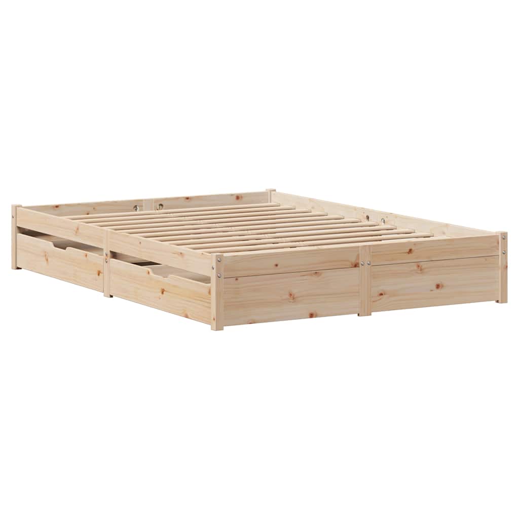 vidaXL Bedframe zonder matras massief grenenhout 150x200 cm afbeelding