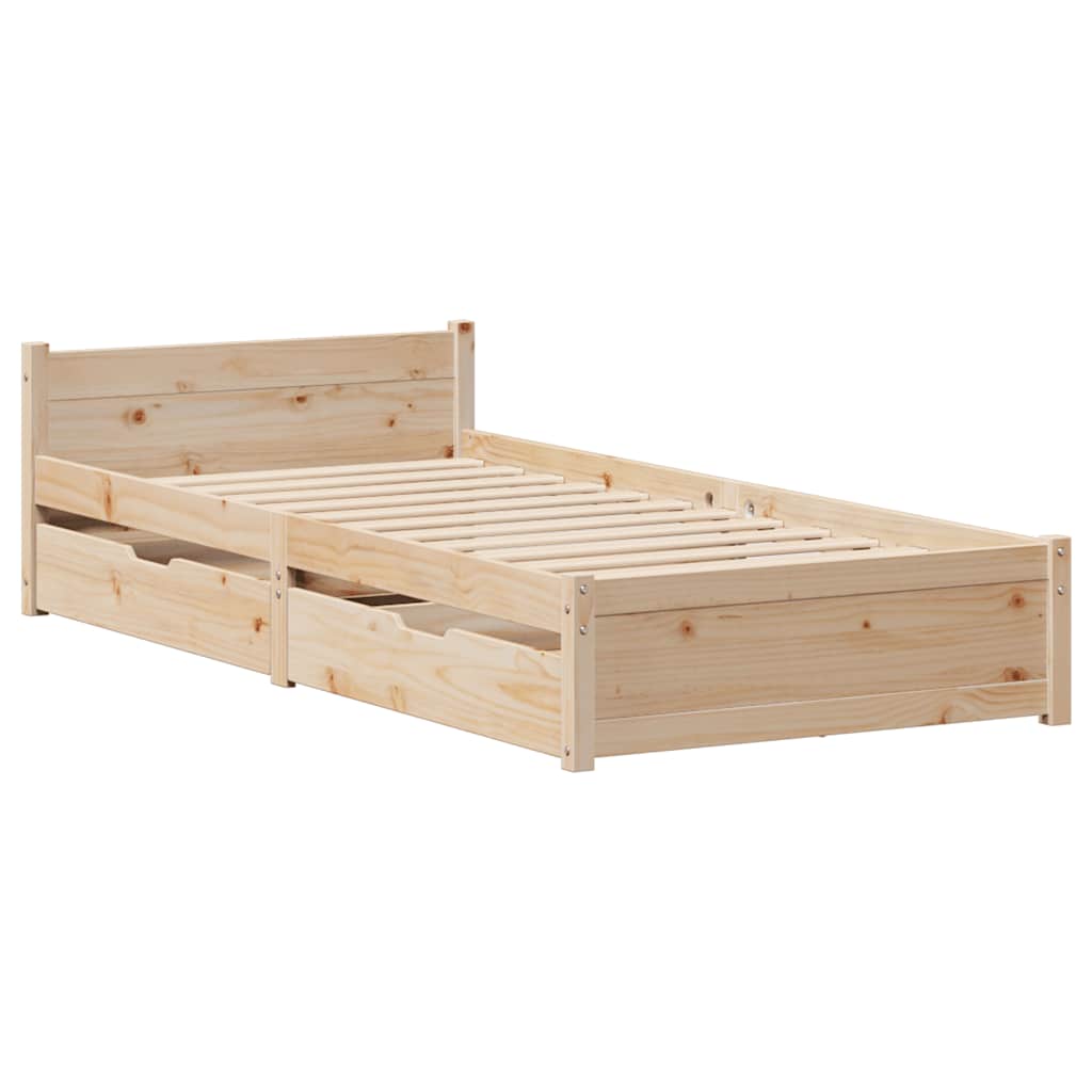 vidaXL Bedframe zonder matras massief grenenhout 90x200 cm afbeelding