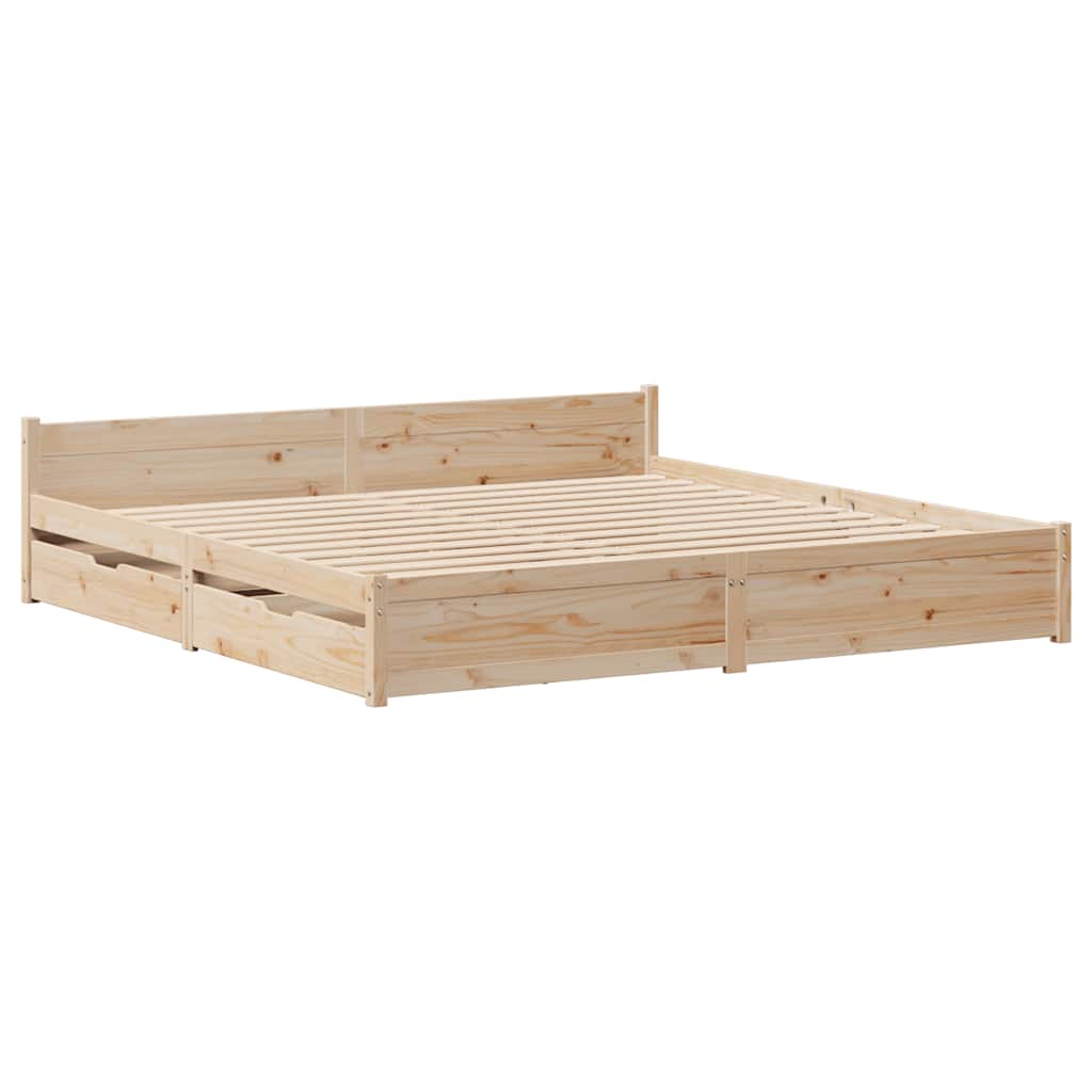 vidaXL Bedframe zonder matras massief grenenhout 180x200 cm afbeelding
