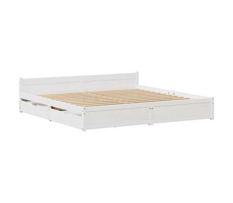 vidaXL Bedframe zonder matras massief grenenhout wit 200x200 cm