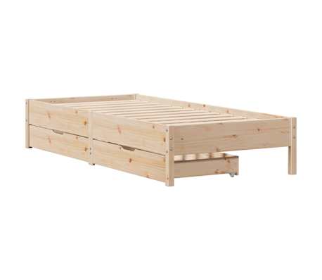 vidaXL Massivholzbett ohne Matratze 100x200 cm Kiefernholz
