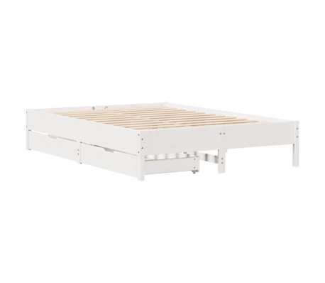 vidaXL Estructura de cama sin colchón madera de pino blanco 135x190 cm