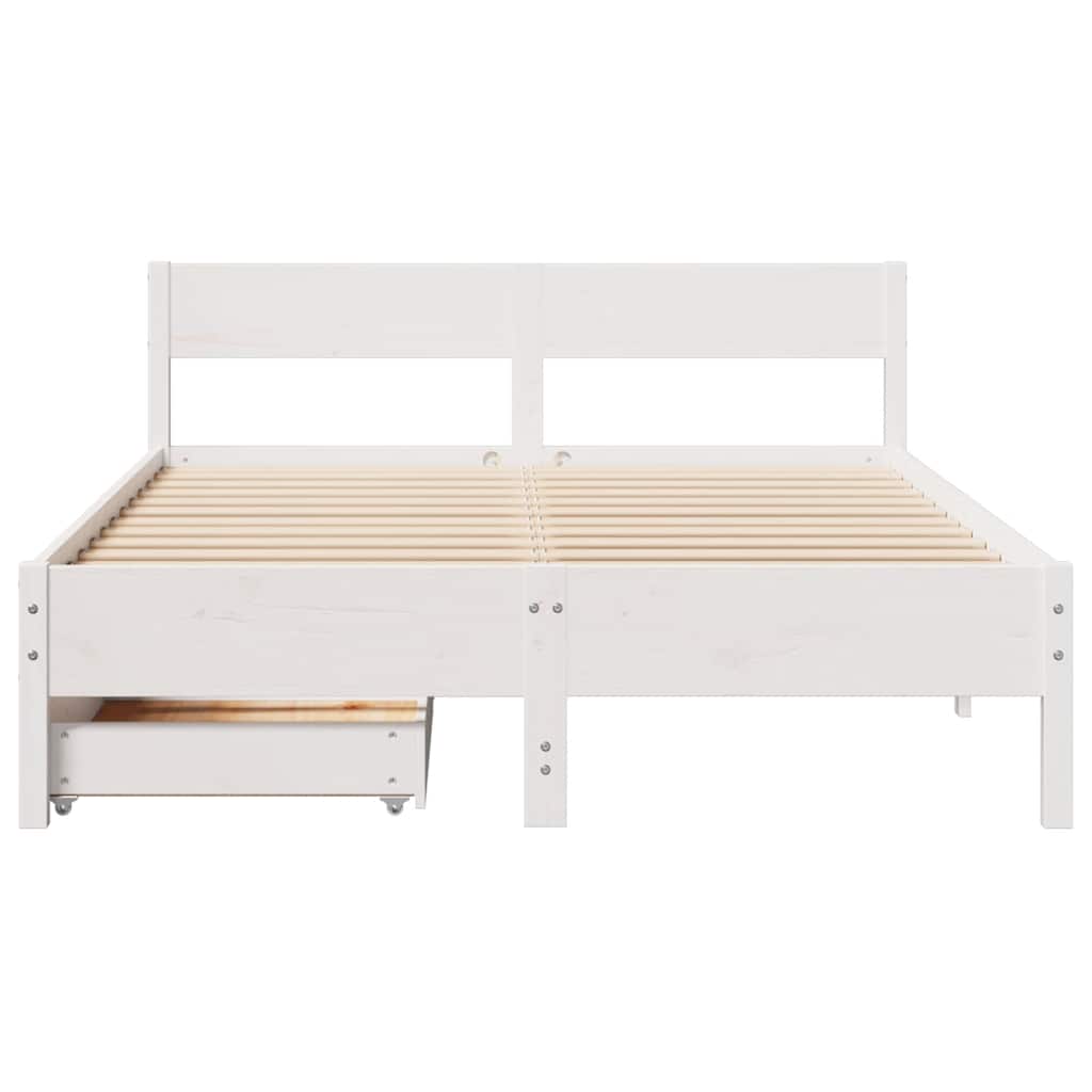 vidaXL Bedframe zonder matras massief grenenhout wit 120x190 cm, foto 4