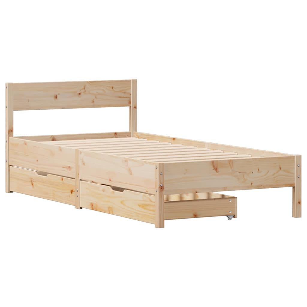 vidaXL Bedframe zonder matras massief grenenhout 90x190 cm afbeelding