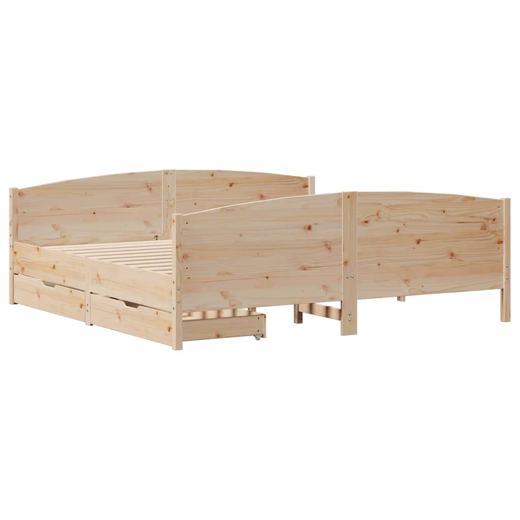 vidaXL Bedframe zonder matras massief grenenhout 180x200 cm afbeelding