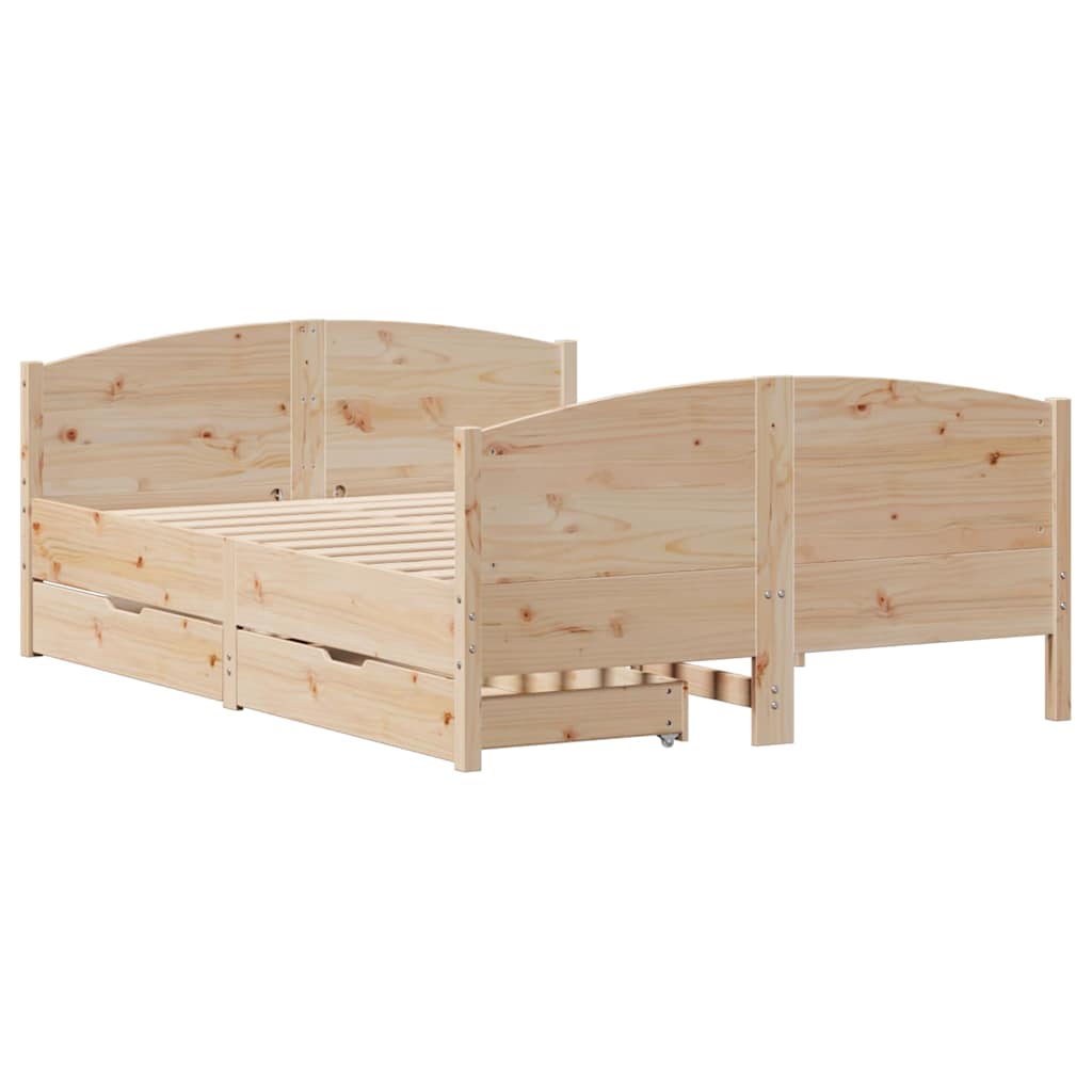 vidaXL Bedframe zonder matras massief grenenhout 140x200 cm afbeelding