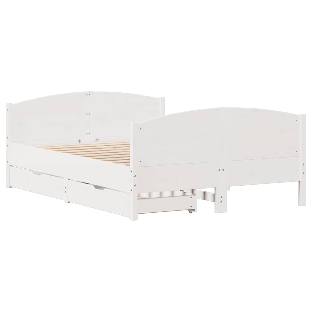 vidaXL Bedframe zonder matras massief grenenhout wit 120x200 cm, foto 2