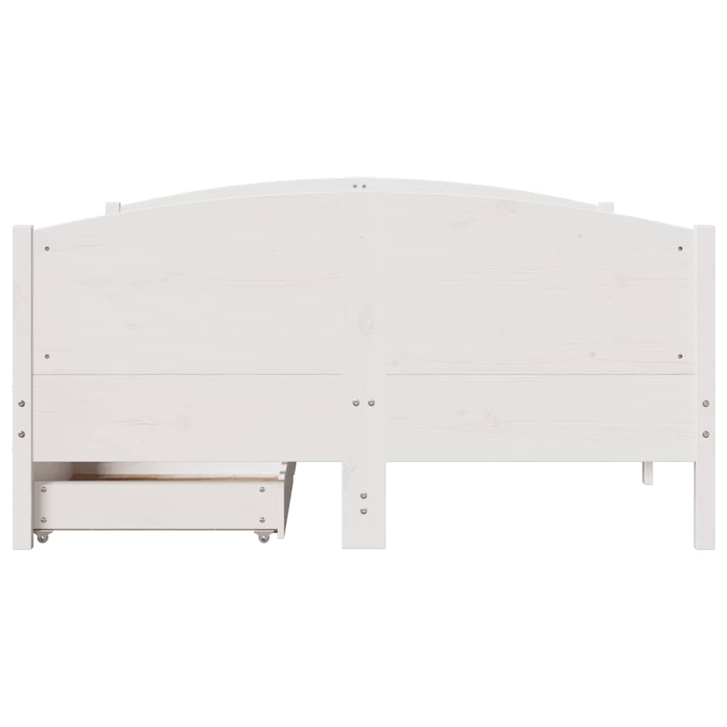 vidaXL Bedframe zonder matras massief grenenhout wit 120x200 cm, foto 4