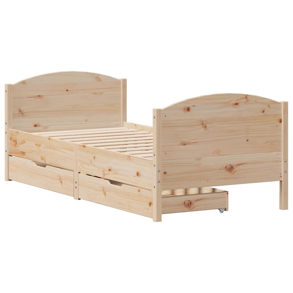 vidaXL Bedframe zonder matras massief grenenhout 90x200 cm afbeelding