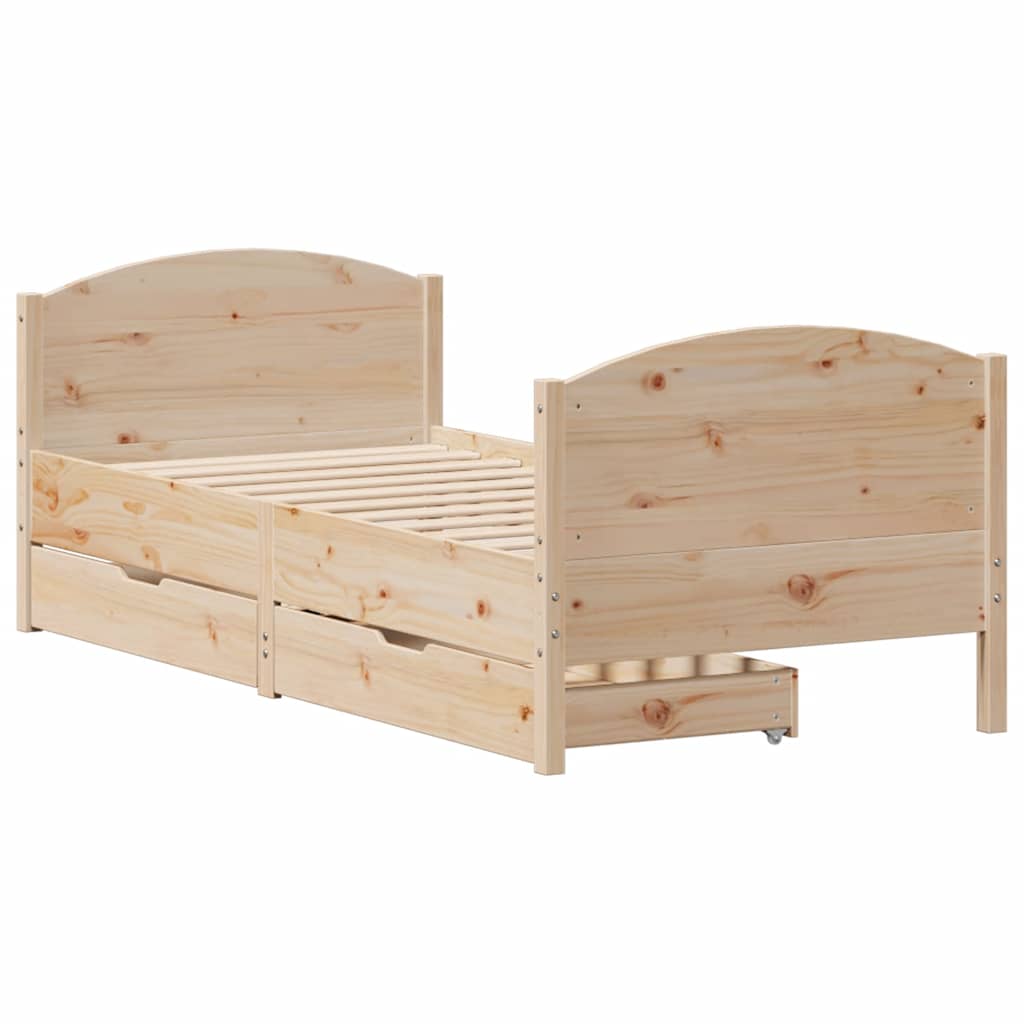 vidaXL Bedframe zonder matras massief grenenhout 90x190 cm afbeelding