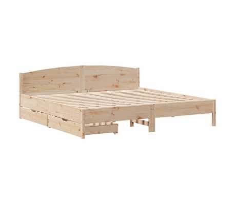 vidaXL t&ouml;m&ouml;r fenyőfa &aacute;gy matrac n&eacute;lk&uuml;l 200 x 200 cm