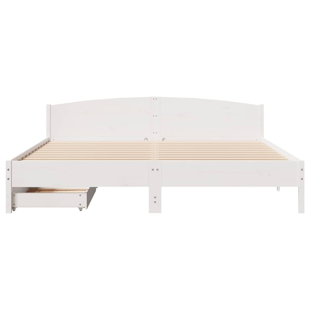 vidaXL Bedframe zonder matras massief grenenhout wit 200x200 cm, foto 4