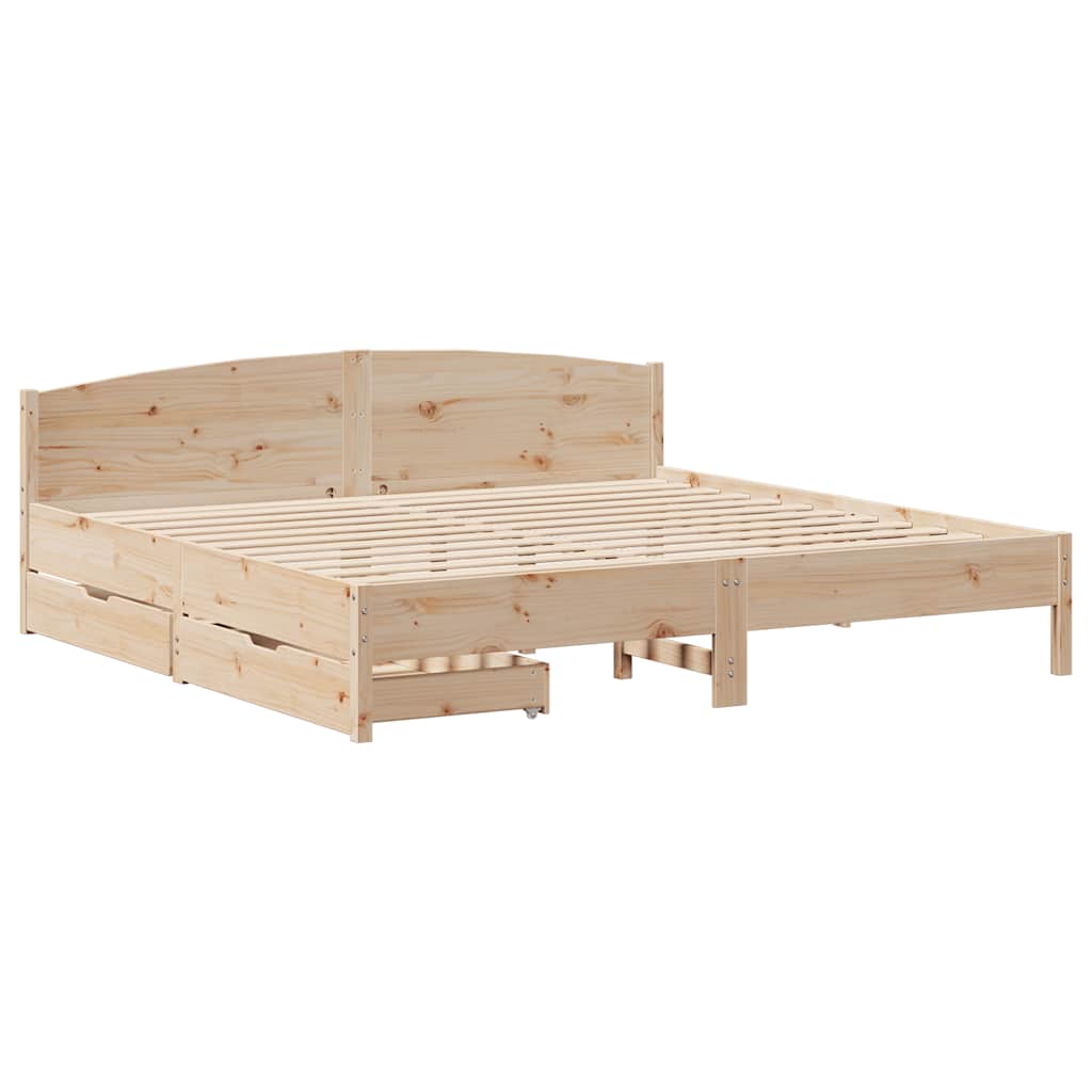 vidaXL Bedframe zonder matras massief grenenhout 180x200 cm afbeelding