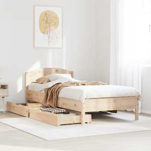 Posteljni okvir brez vzmetnice 100x200 cm trdna borovina