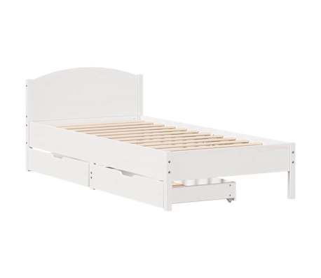 vidaXL Cama sem colch&atilde;o 90x190 cm madeira de pinho maci&ccedil;a branco
