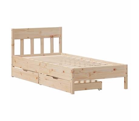 vidaXL Massivholzbett ohne Matratze 100x200 cm Kiefernholz