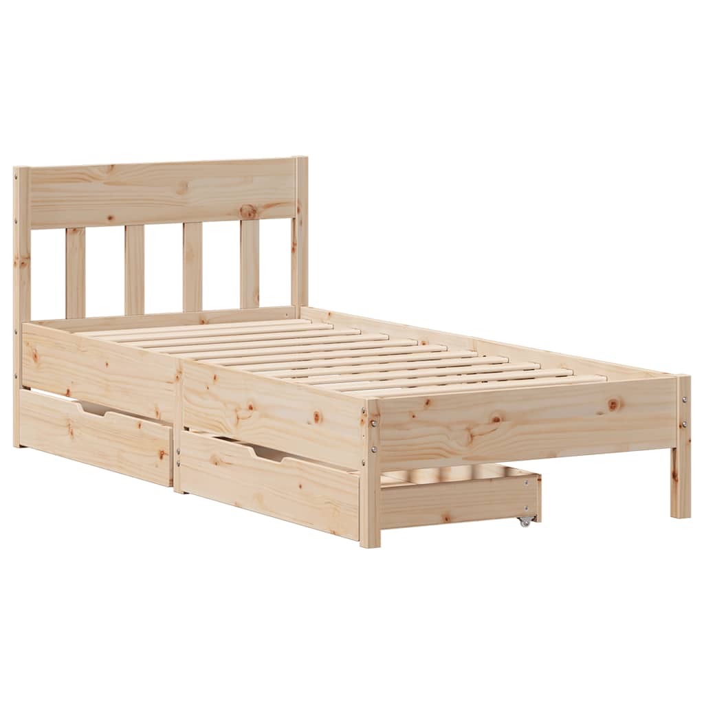 vidaXL Bedframe zonder matras massief grenenhout 90x200 cm afbeelding