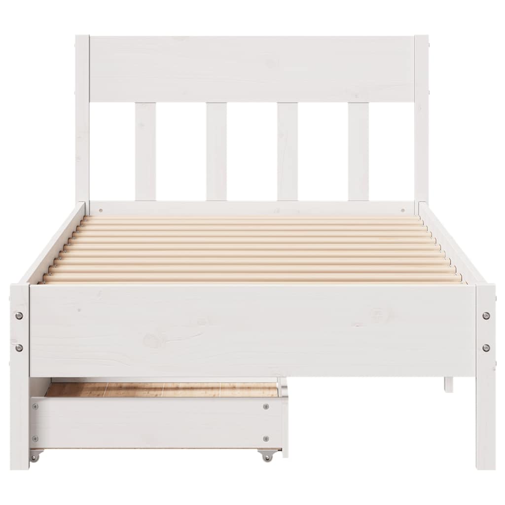 vidaXL Bedframe zonder matras massief grenenhout wit 90x200 cm, foto 4