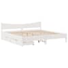 vidaXL voodiraam sahtlitega, valge, 200 x 200 cm, m&auml;nnipuit