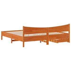 Rám postele se zásuvkami voskově hnědý 200x200cm masiv borovice - obrázek 8