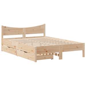 Rám postele se zásuvkami 150 x 200 cm masivní borovice - obrázek 2