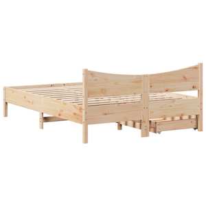 Rám postele se zásuvkami 150 x 200 cm masivní borovice - obrázek 8