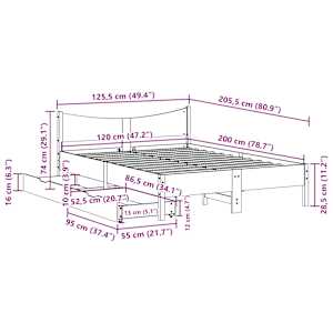 Rám postele se zásuvkami voskově hnědý 120x200cm masiv borovice - obrázek 11
