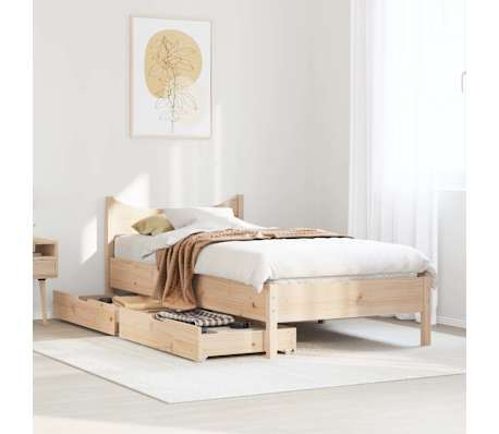 vidaXL Estructura de cama con cajones madera maciza pino 90x190 cm