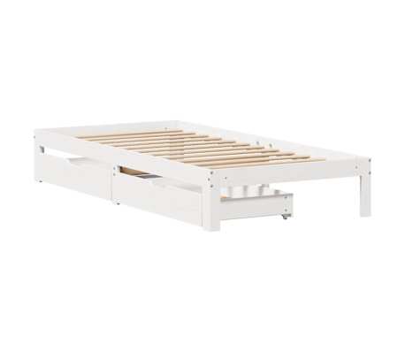 vidaXL Estructura cama con cajones madera maciza pino blanca 90x190 cm