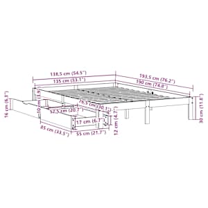 Rám postele se zásuvkami 135 x 190 cm masivní borovice - obrázek 11