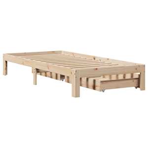 Rám postele se zásuvkami 100 x 200 cm masivní borové dřevo - obrázek 8