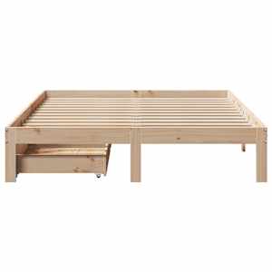 Rám postele se zásuvkami 120 x 200 cm masivní borovice - obrázek 4