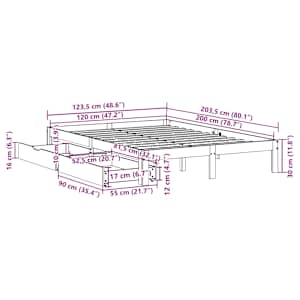 Rám postele se zásuvkami 120 x 200 cm masivní borovice - obrázek 11