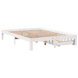 Rám postele se zásuvkami bílý 120 x 200 cm masivní borovice - obrázek 8