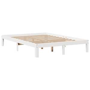 Rám postele se zásuvkami bílý 160 x 200 cm masivní borovice - obrázek 5