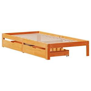 vidaXL Cadru de pat, maro ceruit, 90x200 cm, lemn masiv de pin