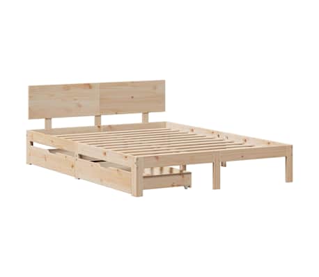 vidaXL Estrutura de cama c/ gavetas 120x190 cm madeira de pinho maci&ccedil;a